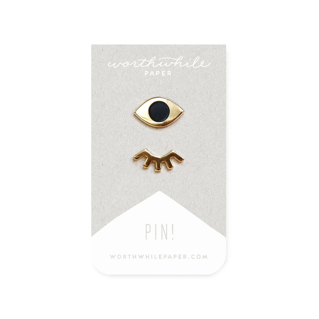 Worthwhile Paper Winky Eyes Enamel Pin Set