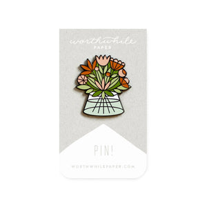 Worthwhile Paper - Flower bouquet enamel pin