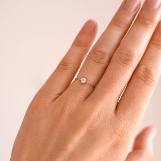 Victoire Collection  Shiny Zirconium 925 Silver Ring