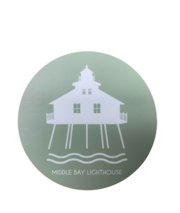 Mobile Bay Lighthouse Green Sticker