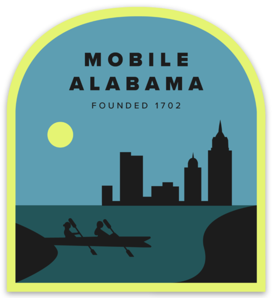 Mobile Alabama Skyline Sticker