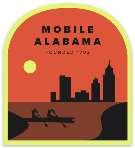 Mobile Alabama Skyline Sticker