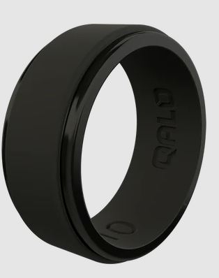 Men's Step Edge Silicone Ring Black