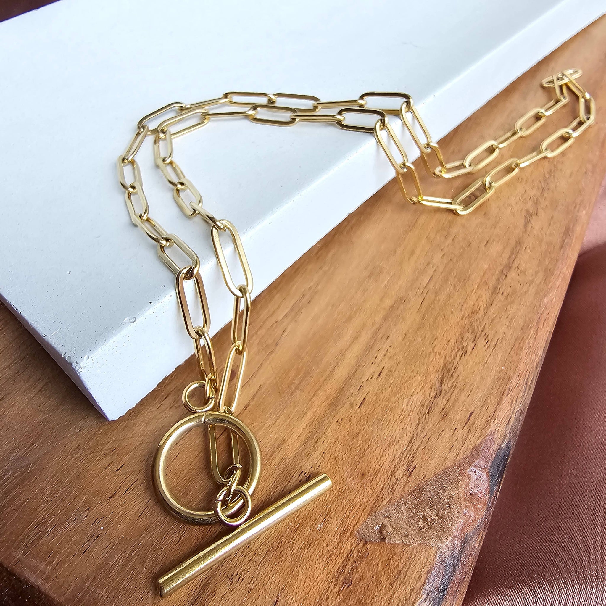 Luxury Gold Paper Clip Chain - 18" - Jewelry