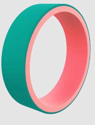 Women's Switch Reversible Silicon Ring Emerald and Coral
