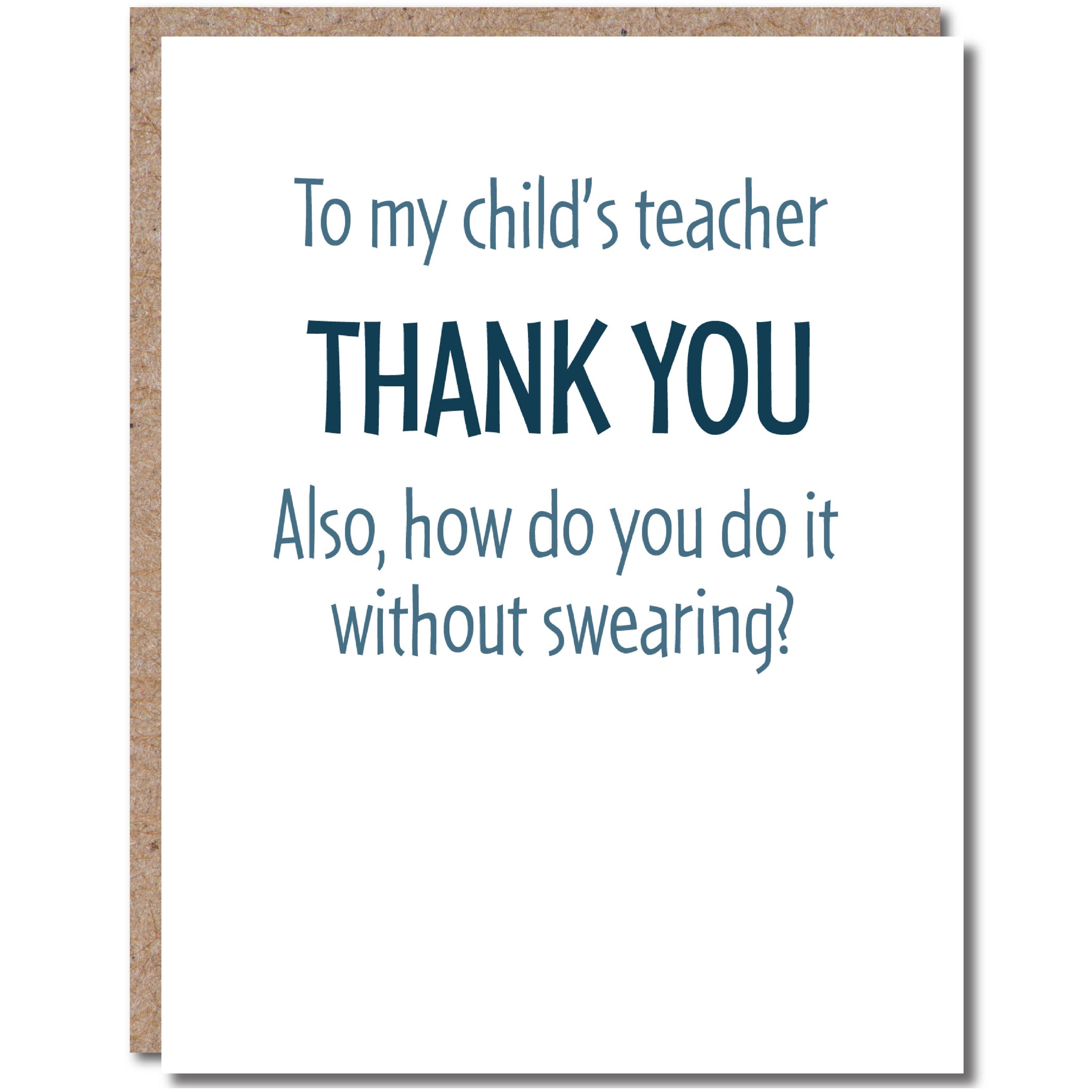 Modern Wit Teacher Back To School Thank You Card