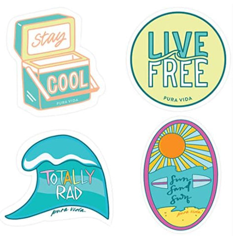 Pura Vida Surfer Sticker Pack